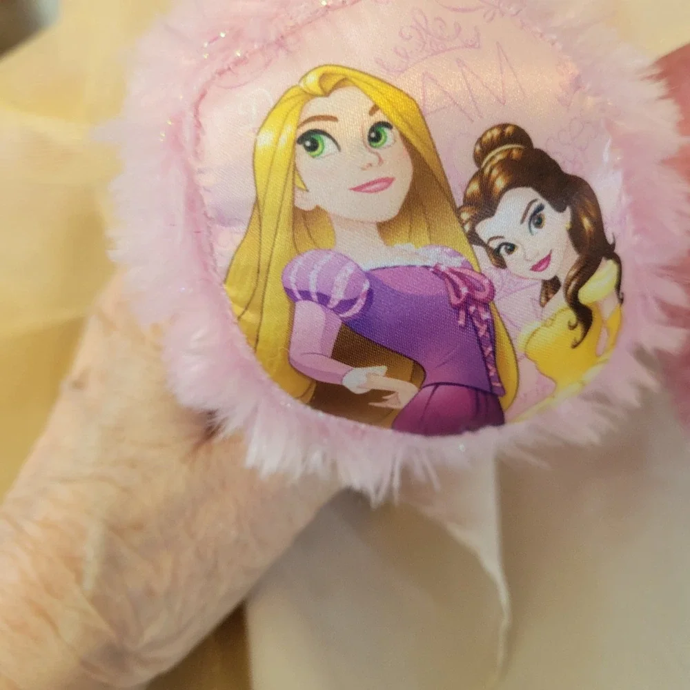 Build A Bear Disney Princess Pink Plush Bear Gold Sequin Tulle Dress Crown Belle